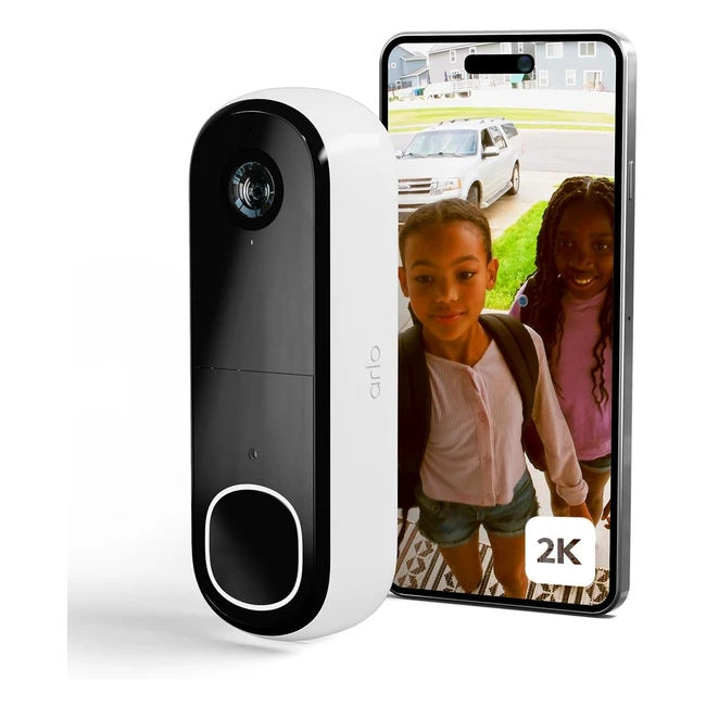 Arlo Sonnette 2K Surveillance WiFi Exterieure Sans Fil Autonomie 6 Mois Capteur de Mouvement Vision Nocturne Audio Bidirectionnel