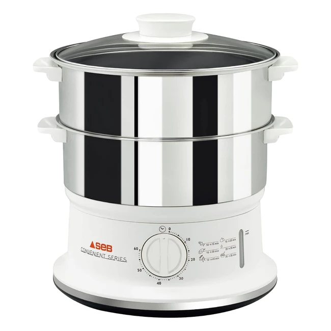 Vaporiera Tefal VC1451 Convenient Series Inox Timer 6L Bianco