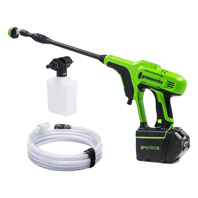 Greenworks G24PW Cordless Handheld Pressure Washer 24bar 180lh 300W Detergent B