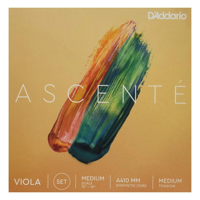 DAddario Ascent Viola Strings A410mm Medium Tension - Full Set Medium Scale - 