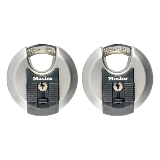 Master Lock Pack of 2 High Security Disc Padlocks Level 810 - Outdoor Keyed Stai