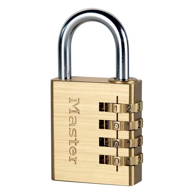 Master Lock 604EURD 4-Digit Combination Padlock - Aluminium Body - Brass Finish 