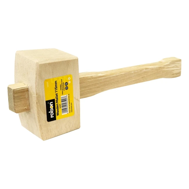 Rolson 56509 Wooden Mallet 115mm - Solid Head Angled Striking Faces