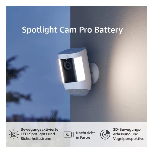 Ring Spotlight Kamera Pro - Zertifiziert & Generalüberholt - HDR Video - WLAN - Bewegungserfassung - Akkubetrieben