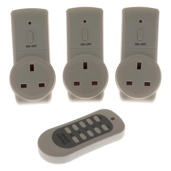 Status Remote Control Socket - White - Pack of 3 - SREMSOC3PK3 - Easy OnOff Ope