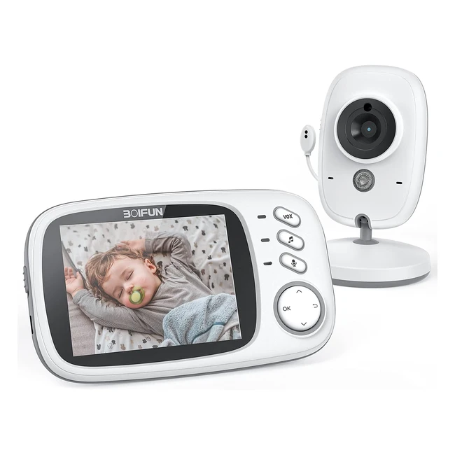 Boifun Babyphone Camera 720p IPS 32cran Zoom 3x Vision Nocturne Infrarouge
