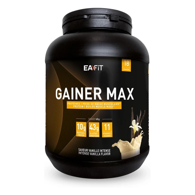 EAFIT Gainer Max - Prise de masse musculaire rapide - Shaker protin