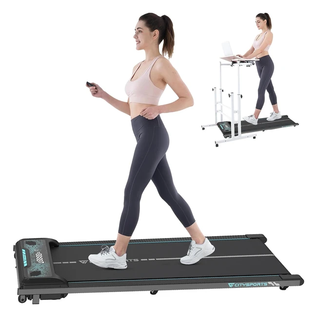 CitySports Treadmill Ultra Slim Walking Pad 440W Motorised Treadmill with Remote