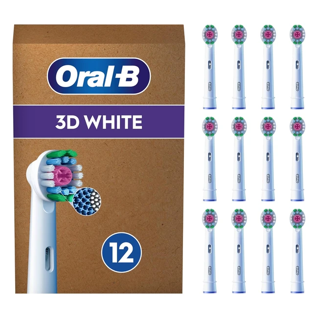 OralB Pro 3D White Electric Toothbrush Head XShaped Bristles Pack of 12