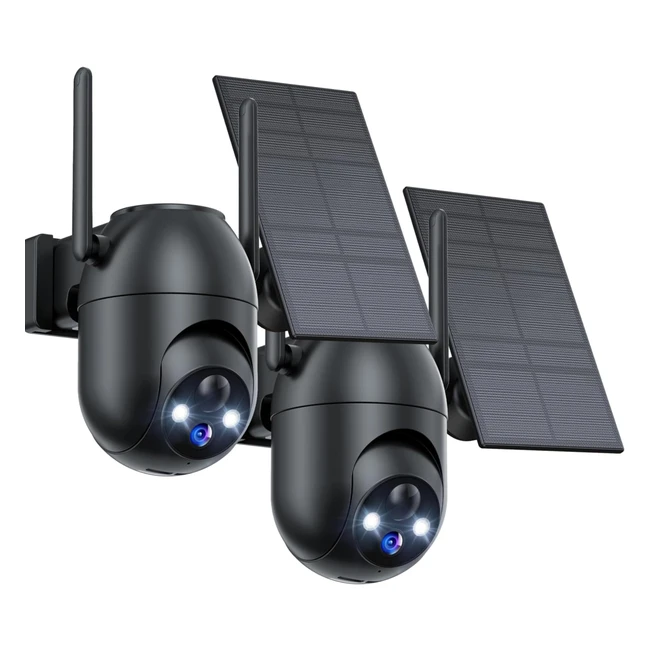 Camera Surveillance Wifi Exterieure Vimkim 2 Noir 360 PTZ Solaire IP66