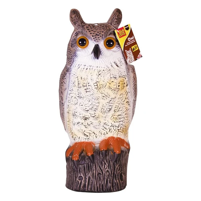 The Big Cheese Long Eared Owl Decoy Deterrent - Scare Birds - 17 inch - Weather 