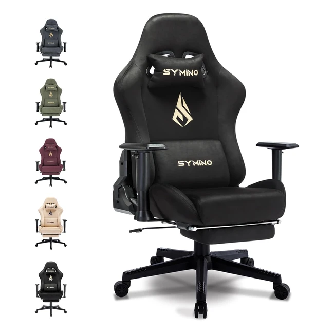 Symino Gaming Chair with Footrest Headrest Lumbar Support  Ergonomic PC Chair