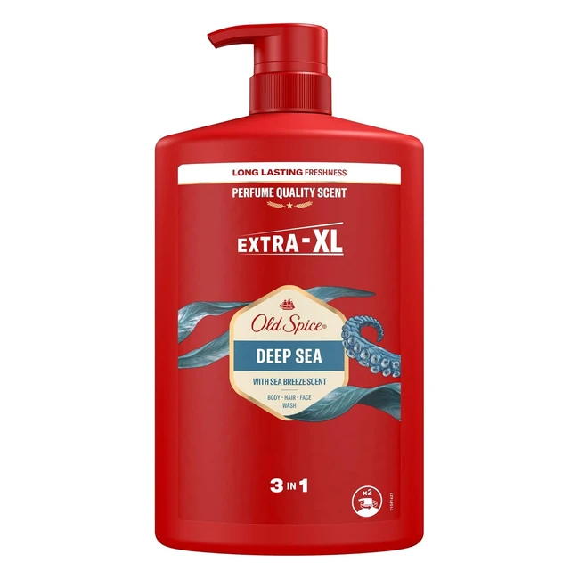 Old Spice Deep Sea 3in1 Shower Gel  Shampoo 1000ml - Long Lasting Fresh Perfume