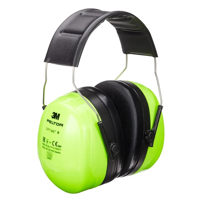 3M Peltor Optime III Ear Muffs Headband 35 dB HiViz H540A461GB - Noise Protection