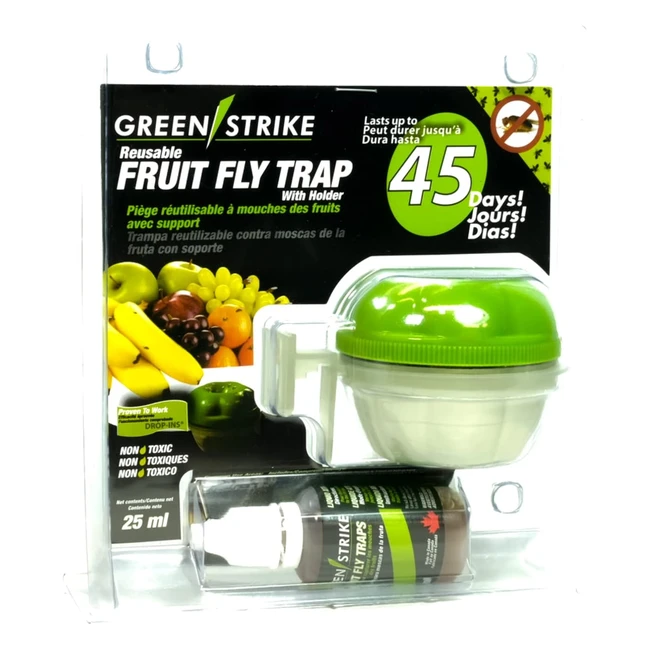 GreenStrike Reusable Fruit Fly Trap Holder Green 1016x1016x1016 cm - Nontoxic  