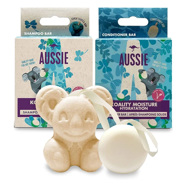 Aussie Vegan Shampoo  Conditioner Bar Set - Moisturizing Hair Care Gift Set 2x7