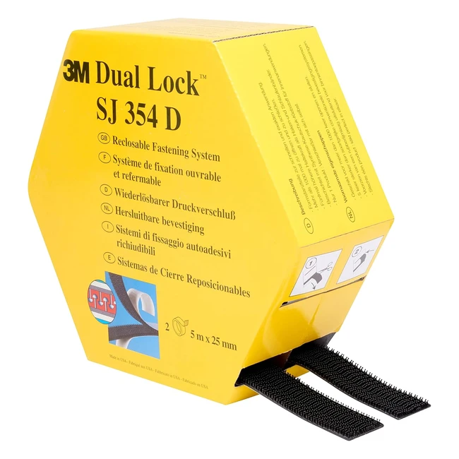3M Dual Lock Fastener SJ354D - Bonds to Low Surface Energy Materials - 25mm x 10