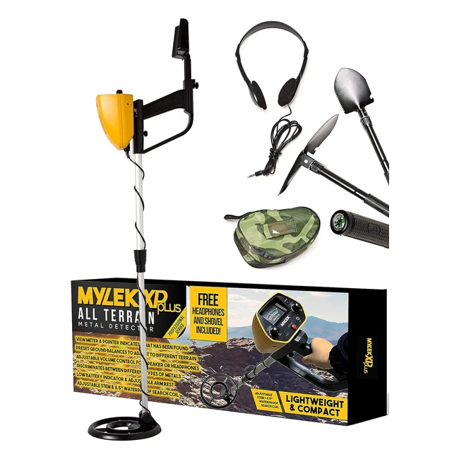 MYLEK MYMD1062 Metal Detector Waterproof Complete with Bag Headphones Shovel Pic