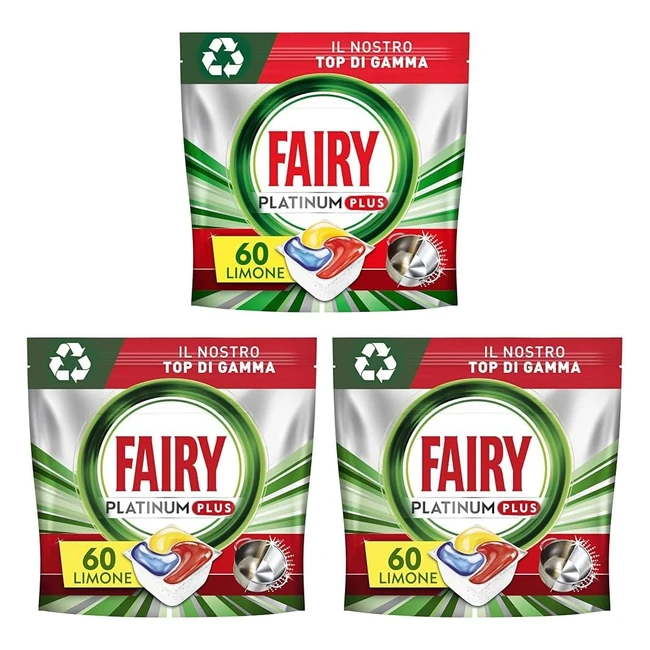 Fairy Platinum Plus Detersivo Lavastoviglie 60 Capsule Limone Antiopaco