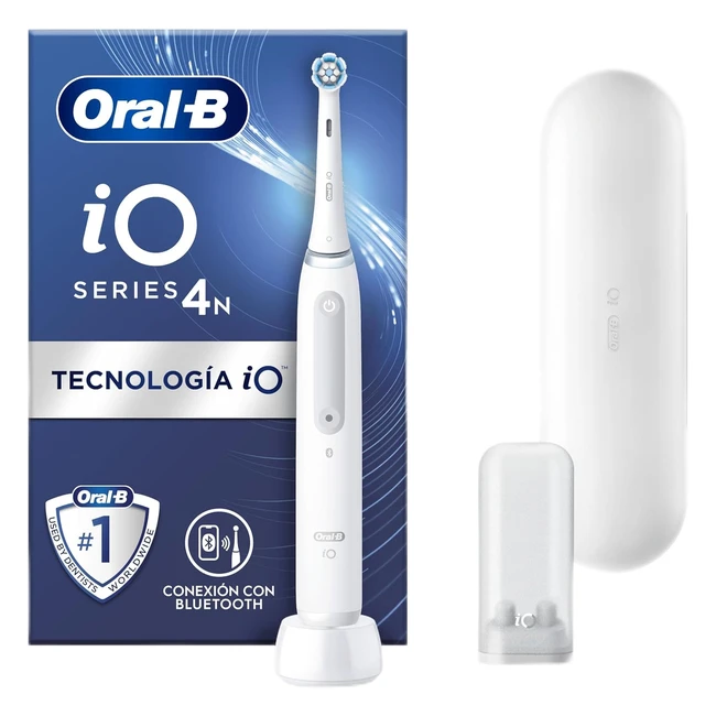 OralB Spazzolino Elettrico Ricaricabile IO 4N - Sensore di Pressione - Bluetooth - 4 Modalità - 1 Testina - Bianco