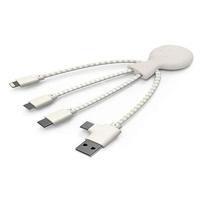 Xoopar Mr Bio 4 in 1 Multi USB Cable - Cavo USB Ecologico e Biodegradabile - Car