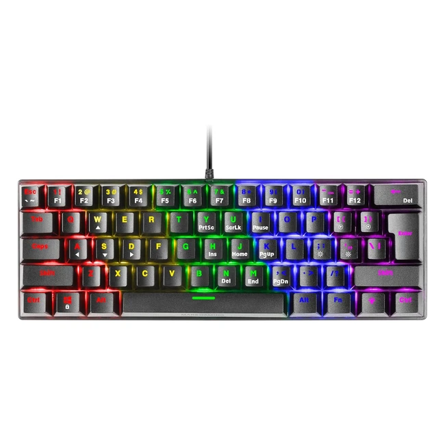 Clavier Gaming MK60 Noir - Mars Gaming - Ultra Compact - Switch Mcanique Bleu