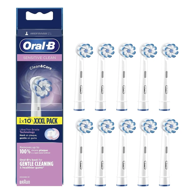 OralB Sensitive Clean Testine Spazzolino Elettrico Confezione 10 Rimuove Placca 