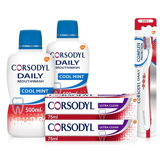 Corsodyl Gum Care Bundle - Effective Treatment for Gum Disease - PlaqueRemoval 